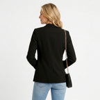 Women’s Tailored Single Button Blazer – Long Sleeve Office Jacket