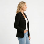 Women’s Tailored Single Button Blazer – Long Sleeve Office Jacket