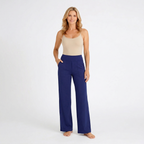 Women’s High Waisted Straight Leg Pants with Pockets – Wide Leg Trousers