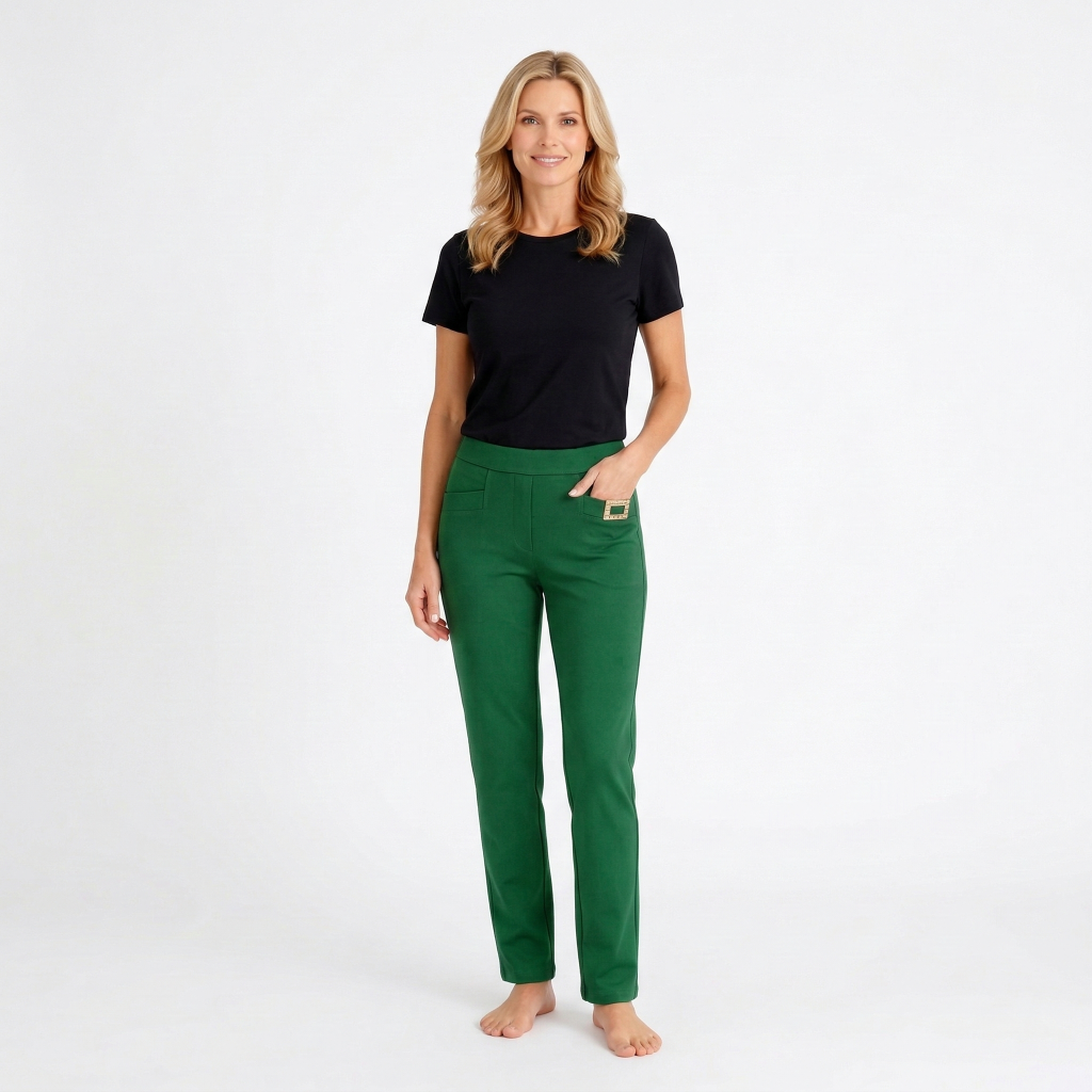Women’s High Waisted Slim Fit Trousers – Straight Leg Office Pants