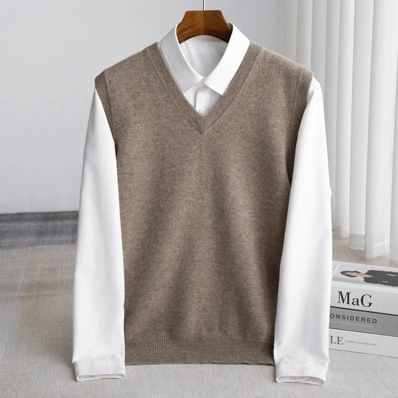 Men’s Classic Soft Knit V-Neck Sweater Vest