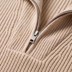 Men's Classic Ribbed Knit Quarter-Zip Sweater