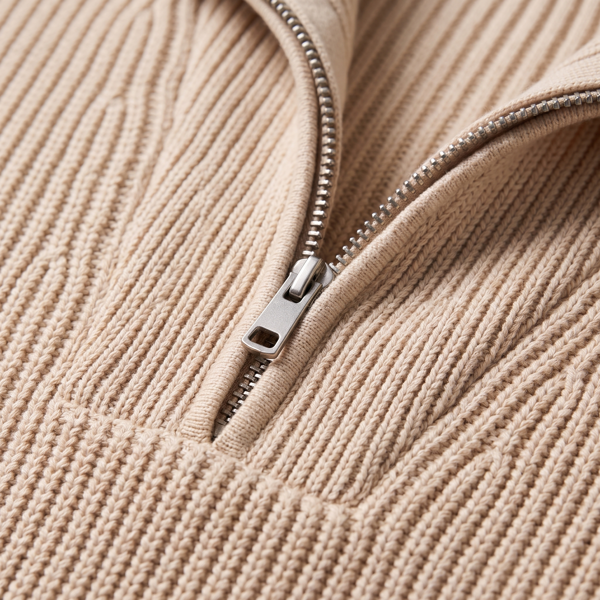 Men's Classic Ribbed Knit Quarter-Zip Sweater