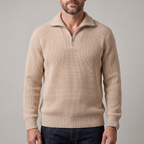 Men's Classic Ribbed Knit Quarter-Zip Sweater