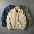 Men’s Classic Collared Zip-Up Harrington Jacket