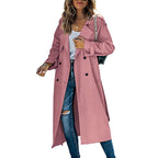 Women’s Lightweight Double-Breasted Maxi Trench Coat
