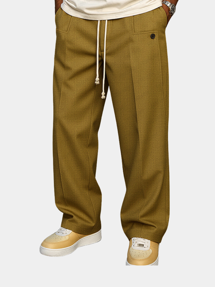 Men's Relaxed Wide-Leg Drawstring Trousers