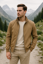 Men's Lightweight Stand Collar Zip-Up Bomber Jacket
