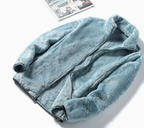 Women's Fluffy Plush Fleece Zip-Up Jacket with Stand Collar