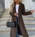 Women's Double-Breasted Belted Longline Overcoat
