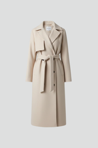Women's Belted Double-Breasted Longline Trench Coat