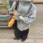 Women's Oversized Funnel Neck Double-Breasted Coat