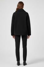 Women's Textured Teddy Shacket with Patch Pockets
