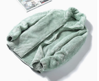 Women's Fluffy Plush Fleece Zip-Up Jacket with Stand Collar