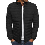 Men's Lightweight Quilted Puffer Jacket with Stand Collar