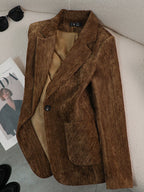 Women's Textured Single-Button Blazer