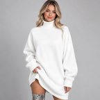 Women's Oversized Turtleneck Knit Sweater Dress