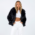 Women's Cropped Faux Fur Jacket