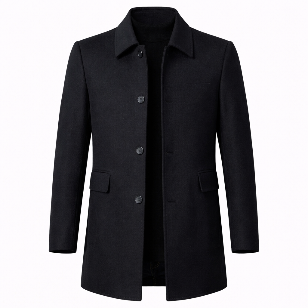 Men's Single-Breasted Tailored Overcoat