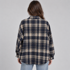 Women's Oversized Plaid Flannel Button-Up Shirt