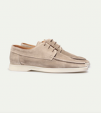 Men's Faux Suede Lace-Up Moc Toe Deck Shoes