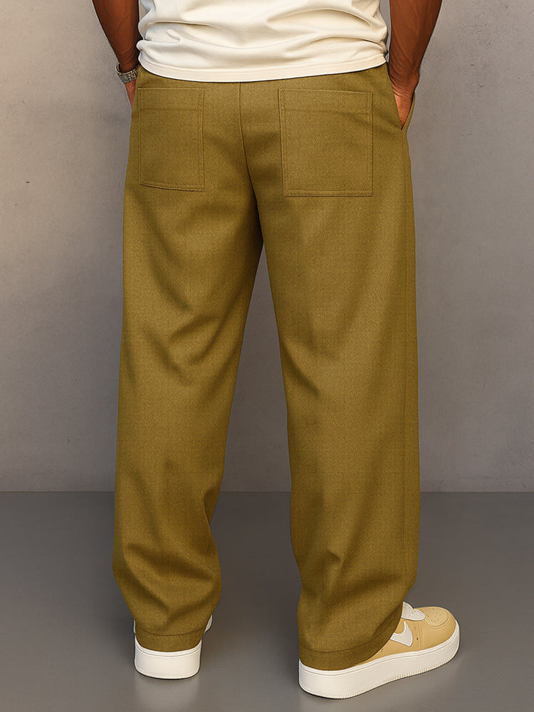 Men's Relaxed Wide-Leg Drawstring Trousers