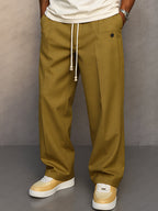 Men's Relaxed Wide-Leg Drawstring Trousers