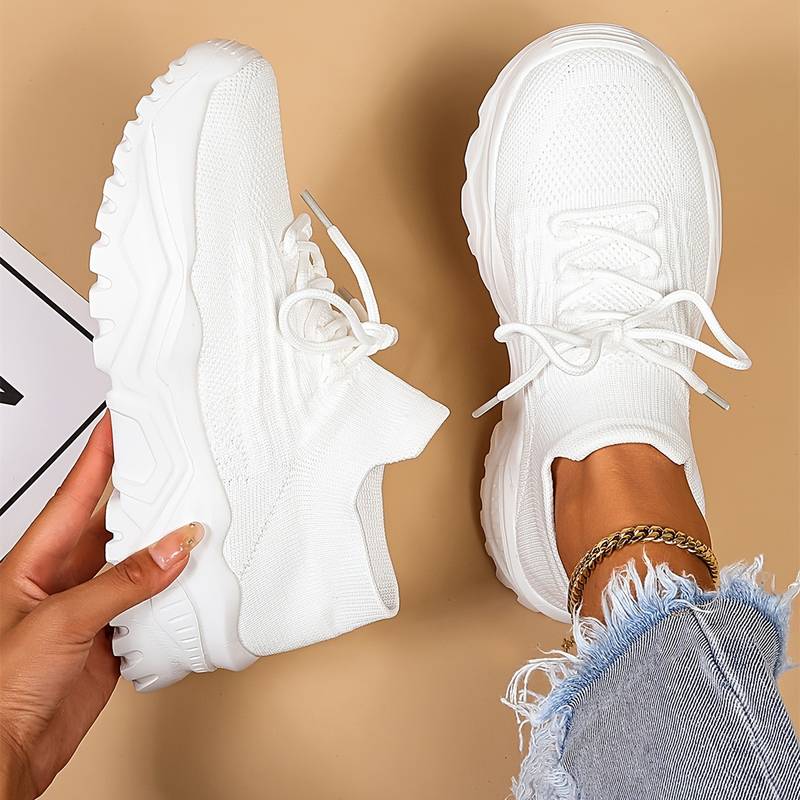 Women's Breathable Knit Chunky Sole Sock Sneakers