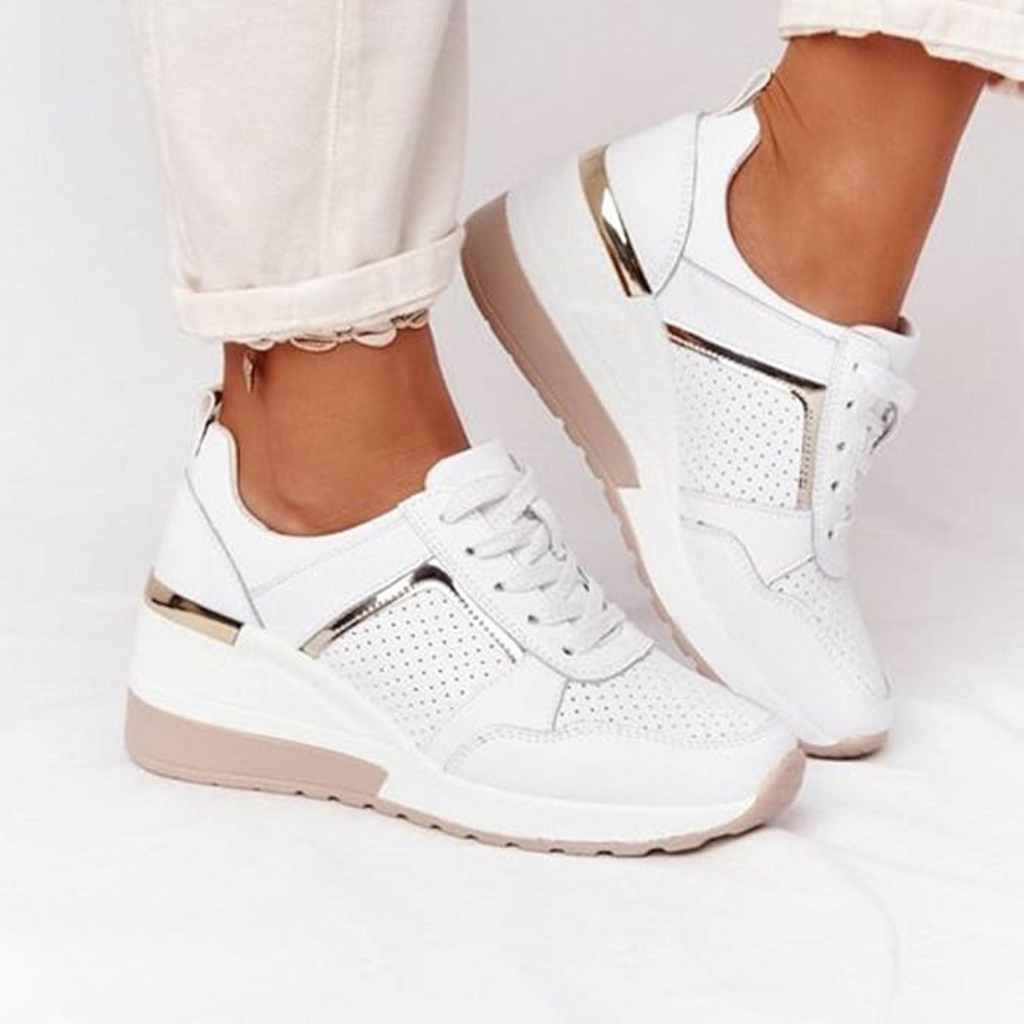 Women's Perforated Wedge Sneakers