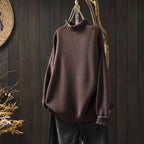 Women's Relaxed Textured Knit Mock Neck Sweater