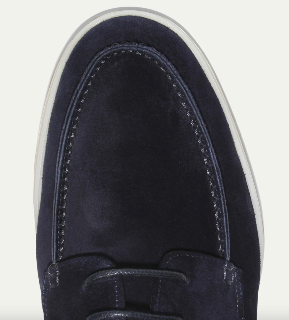 Men's Faux Suede Lace-Up Moc Toe Deck Shoes
