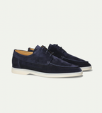 Men's Faux Suede Lace-Up Moc Toe Deck Shoes