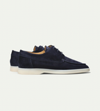Men's Faux Suede Lace-Up Moc Toe Deck Shoes