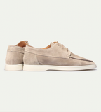 Men's Faux Suede Lace-Up Moc Toe Deck Shoes