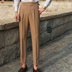 Men's High-Waisted Pleated Trousers