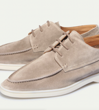 Men's Faux Suede Lace-Up Moc Toe Deck Shoes