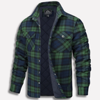 Men's Quilted Lined Plaid Flannel Shirt Jacket