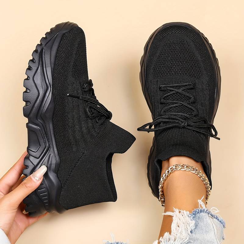 Women's Breathable Knit Chunky Sole Sock Sneakers