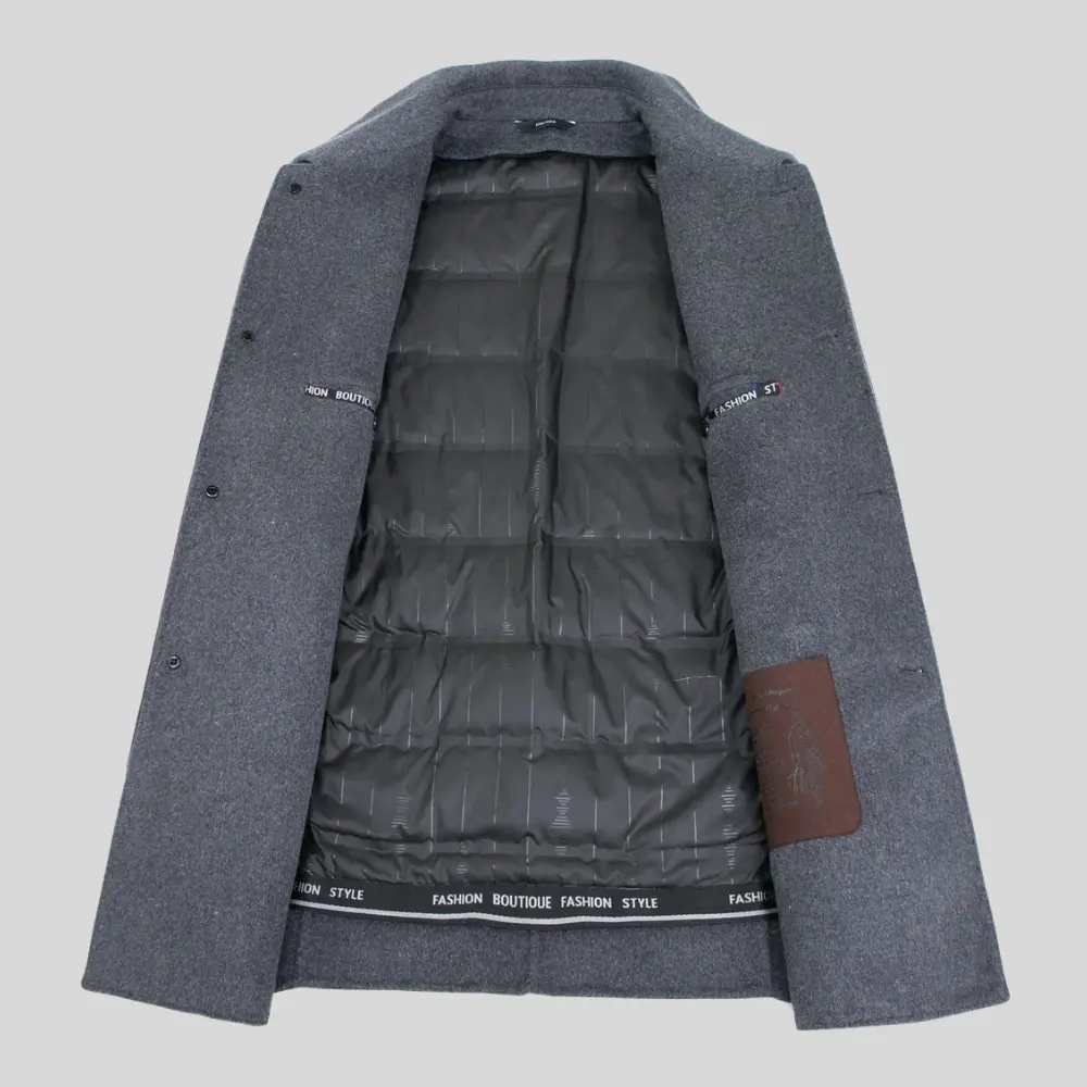 Men's Single-Breasted Tailored Overcoat