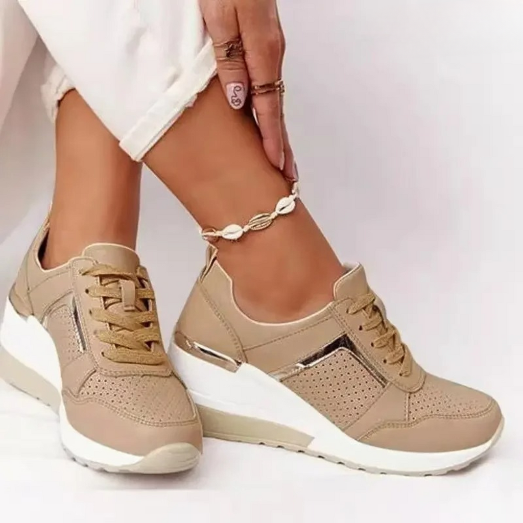 Women's Perforated Wedge Sneakers