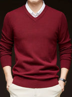 Men's Classic Fine Knit V-Neck Sweater