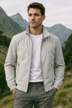 Men's Lightweight Stand Collar Zip-Up Bomber Jacket