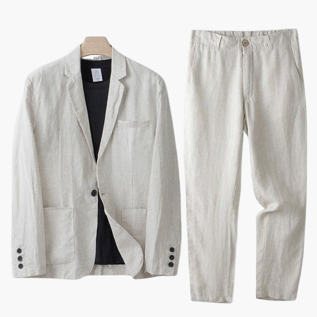 Men’s Linen Blazer and Trousers Set