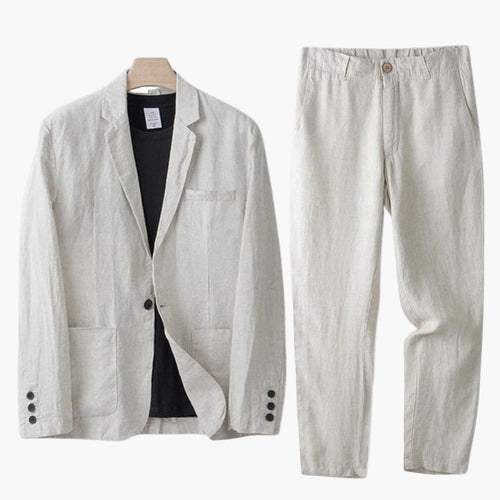 Men’s Linen Blazer and Trousers Set