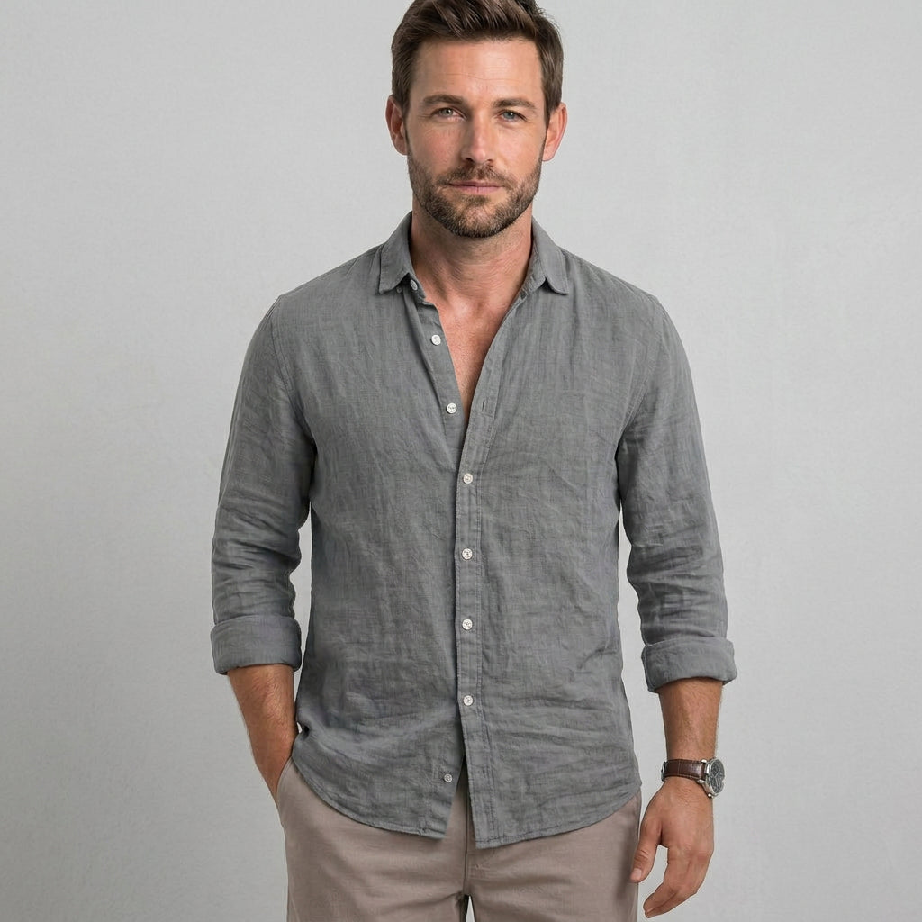 Men’s Long Sleeve Linen Shirt
