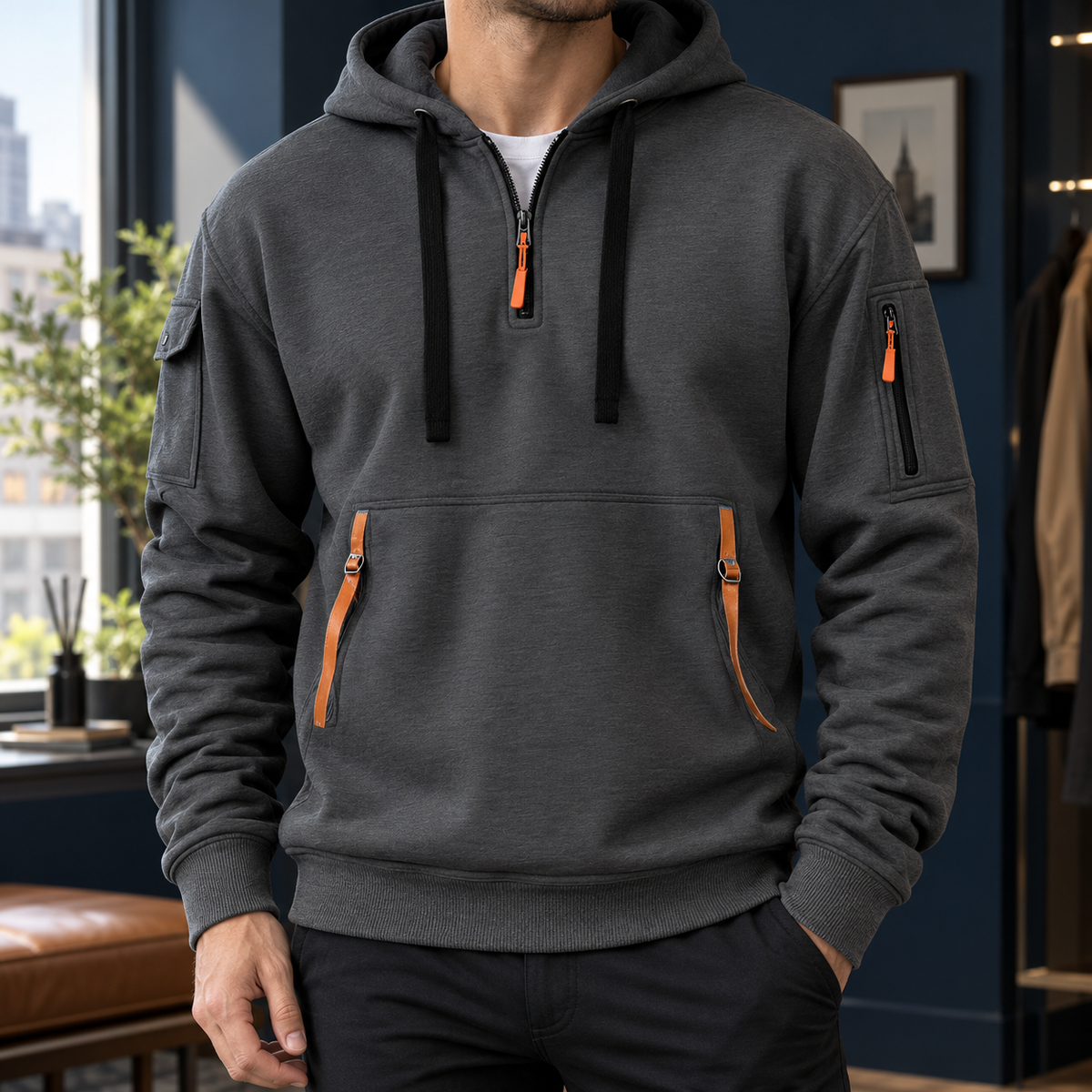 Men’s Quarter-Zip Utility Hoodie